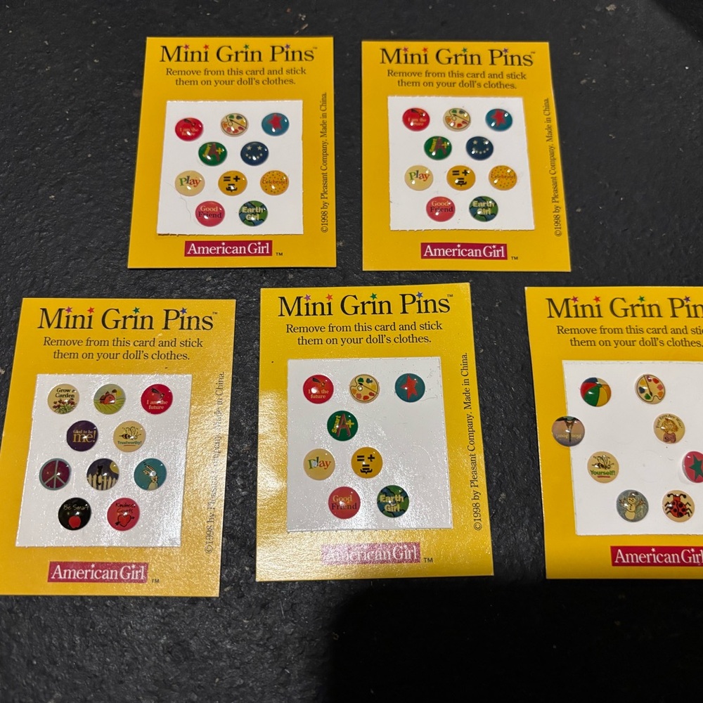 American Girl Colorful Mini Grin Pins Set